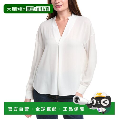 自营Vince Front Pleat Blouse - white 美国奥莱直发