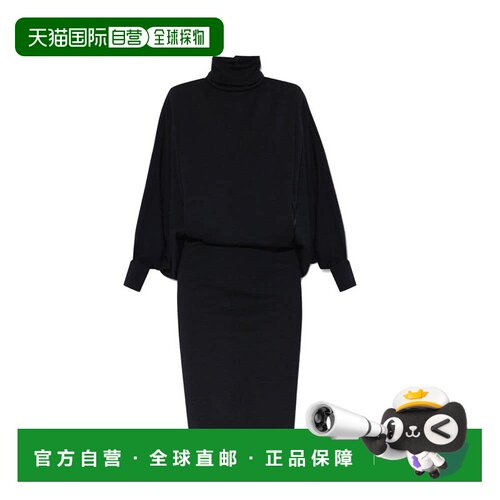 自营Saint Laurent Wool Casual Women's Dress - black 美国奥莱