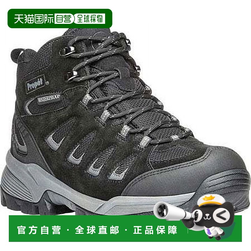 自营Propet Ridge Walker Men's Black Gray Waterproof Hiking B