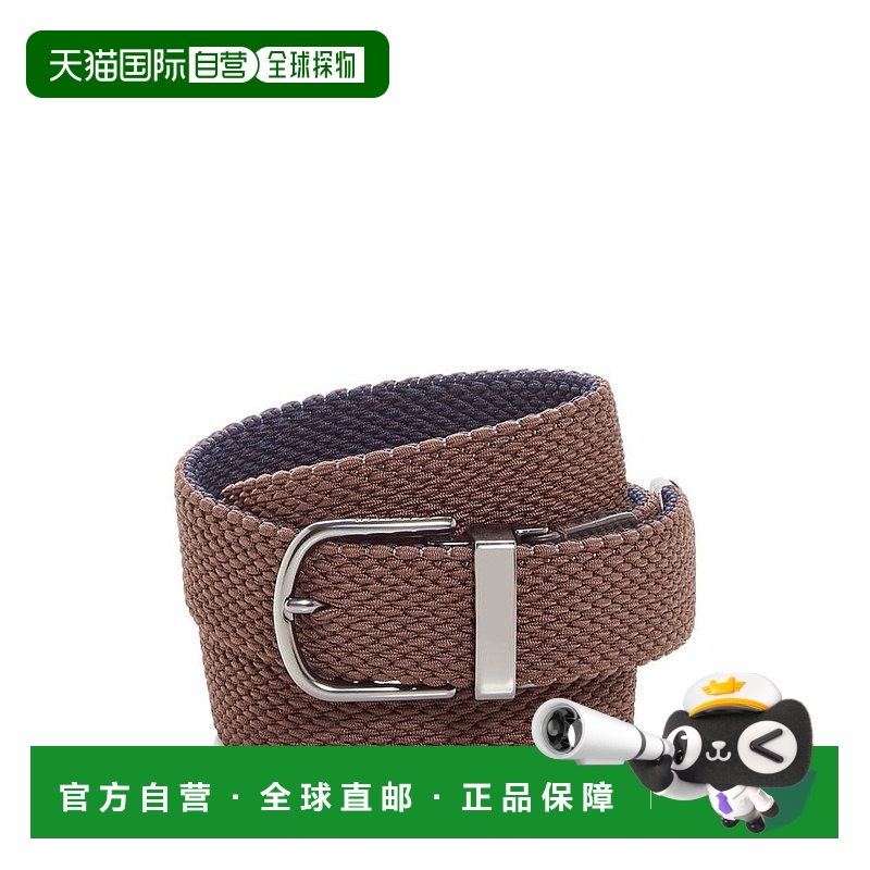 1h可退 【美国直邮】cole haan 男士 腰带真皮棕色编织针扣