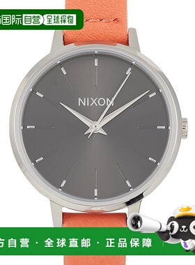 自营 Nixon 中号 Kensignton 皮革 32 毫米银色/黑色/红色不锈钢