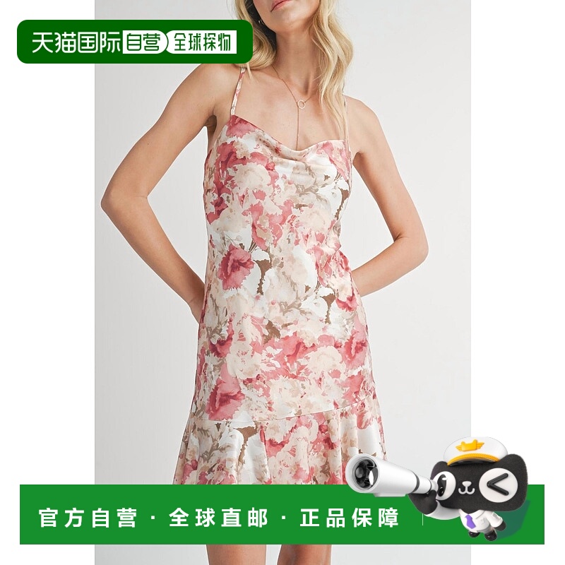 自营sadie & sageDinner Bias Cowl Neck Dress In Soft Pink - s