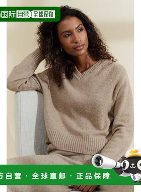 自营chinti & parkerWarm-Oatmeal Pure Cashmere V-Neck Sweater