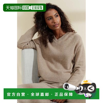 自营chinti & parkerWarm-Oatmeal Pure Cashmere V-Neck Sweater
