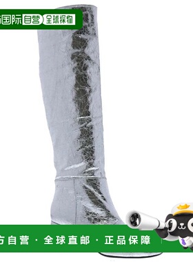 自营Women's Bellini Remi Boots Silver Crinkle Metallic Pull
