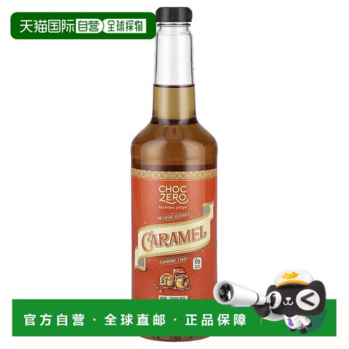 香港直邮ChocZero，调味糖浆，焦糖，26.5 盎司（750 毫升）