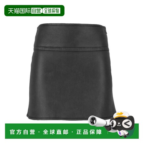 自营ermanno scervino短裙皮革短裙-黑色 美国奥莱直发