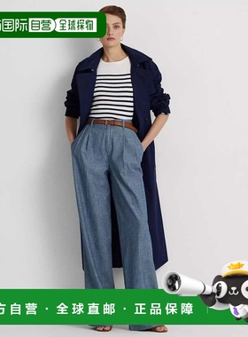自营Women's Lauren Ralph Lauren Pants Blue Chambray Pleated