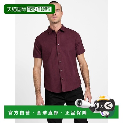 自营guessAnthony Woven Shirt - deep maroon 美国奥莱直发