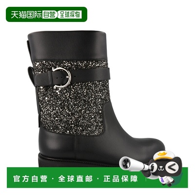 自营salvatore ferragamoEan Glitter Ankle Boots - black 美国