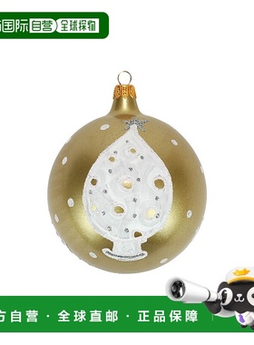 自营vietri装饰品白色和金色树木装饰品-金色 美国奥莱直发