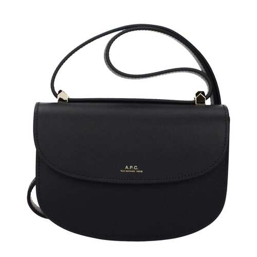 自营A.P.C. Leather Shoulder Women's Bag - black 美国奥莱直发