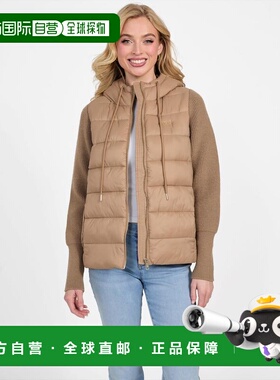 自营guessStephany Hooded Puffer Jacket - wet sand 美国奥莱直