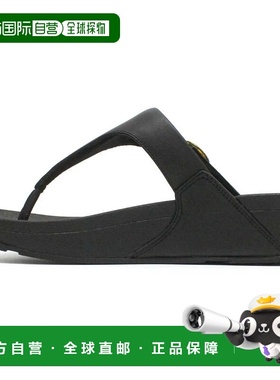 自营Women's FitFlop Lulu Sandals Black Leather Crystal-Buckl