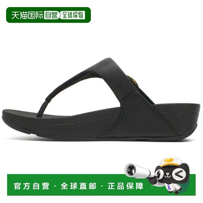 自营Women's FitFlop Lulu Sandals Black Leather Crystal-Buckl