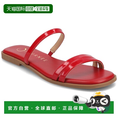 自营 journee collectionJournee女式Brisa平底凉鞋-专利/红色 美