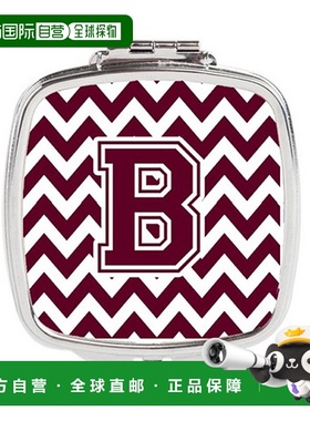 自营 Carolines Treasures CJ1051-BSCM 字母 B 雪佛龙栗色正品