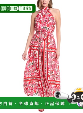 自营Anne Klein Halter Neck Maxi Dress - red 美国奥莱直发长裙