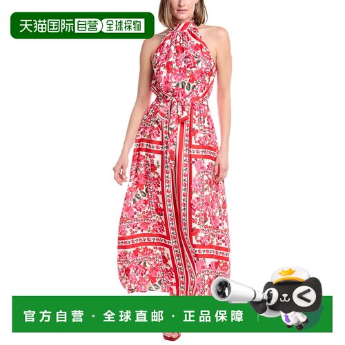 自营Anne Klein Halter Neck Maxi Dress - red 美国奥莱直发长裙