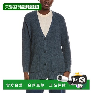美国奥莱直发 蓝色 自营EILEEN FISHER蓬松羊绒混纺开衫