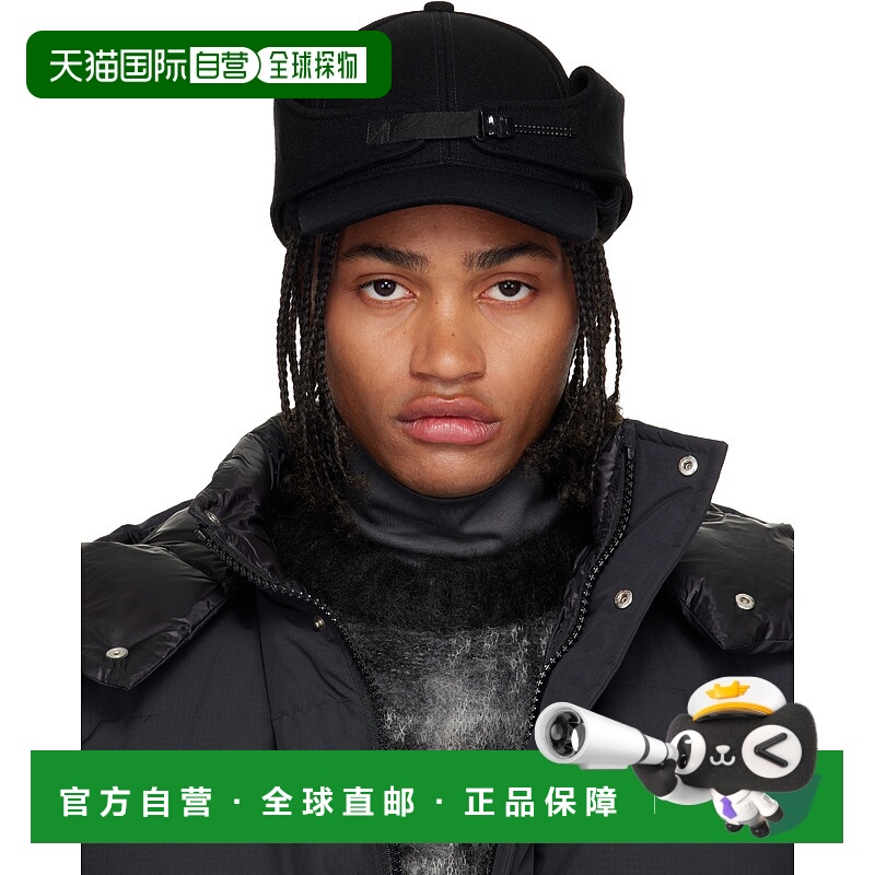 香港直邮潮奢 Sacai 男士 黑色 Belt Wool Melton 棒球帽 2501041