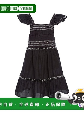 自营 Sea New York Mable寒武纪飘逸袖烟熏连衣裙-黑色 美国奥莱