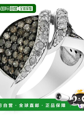 自营vir jewels 1.55 克拉香槟和白色钻石戒指 .925 纯银铑 - 银