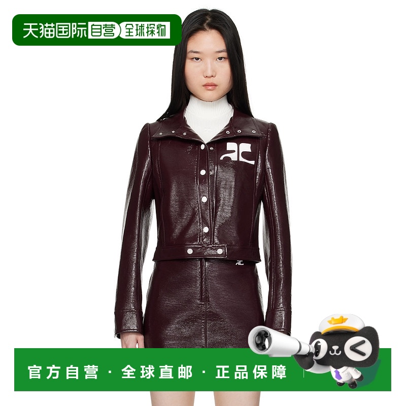 1h可退 香港直邮潮奢 Courreges 女士 酒红色 Reedition 系列夹克