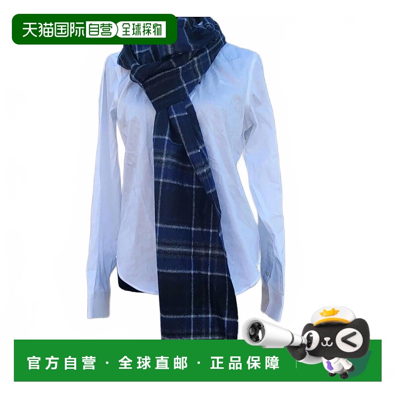 自营club roomWomen's Luxury Cashmere Scarf In Navy Plaid - n