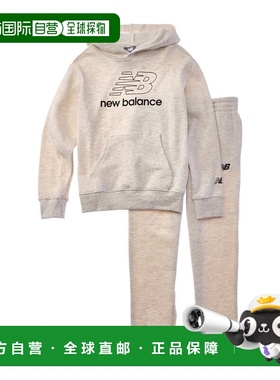 自营New Balance 2pc Fleece Hoodie & Jogger Pant Set - brown