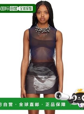 1h可退 香港直邮潮奢 ELLISS 女士 海军蓝圆领背心 MeshEllissLog