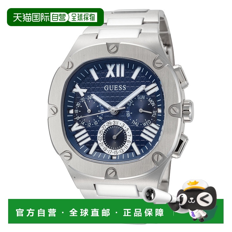 自营 Guess男士42毫米石英手表GW0572G1-银色 美国奥莱直发