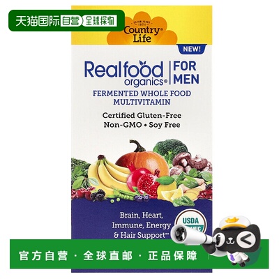 香港直邮乡村生活,Realfood Organics, Multivitamin For Men, 60
