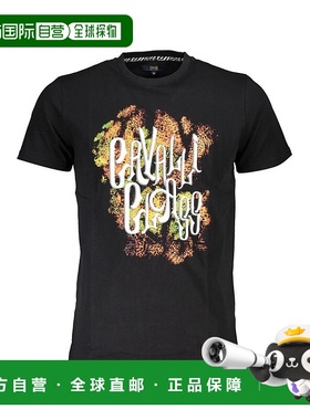 自营 Cavalli Class棉质男式T恤-黑色 美国奥莱直发