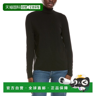 自营EILEEN FISHER Turtleneck Slim T-Shirt - black 美国奥莱直