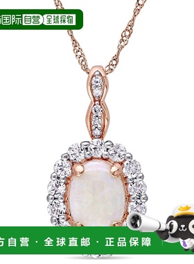 自营 mimi & max1 1/2 CT TGW 椭圆形蛋白石、白色托帕石和钻石口