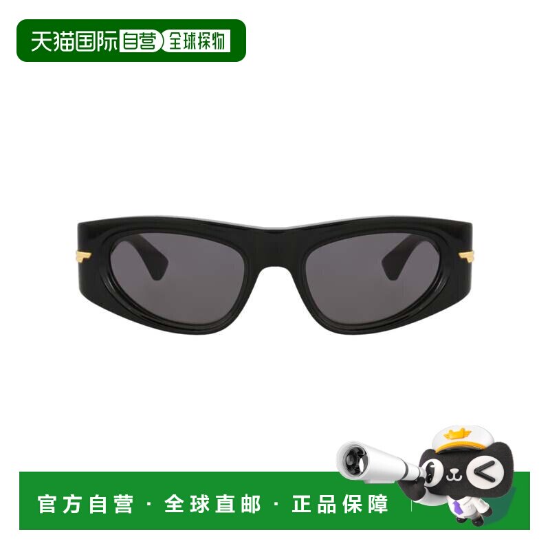 自营bottega veneta圆形镜框回收醋酸纤维太阳眼镜-黑色黑色灰色