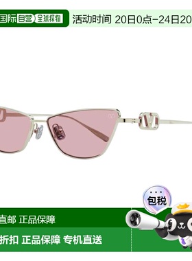 自营Valentino Women's V-Logo Sign Sunglasses VLS-135 C Silve