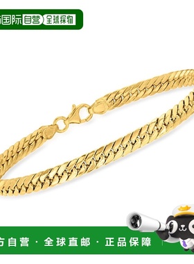 自营 Ross-Simons 意大利 14kt 黄金古巴链手链 - 7 英寸 美国奥