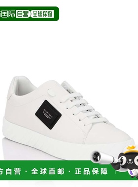 自营philipp pleinNappa Leather Low-Top Sneakers Placca - whi