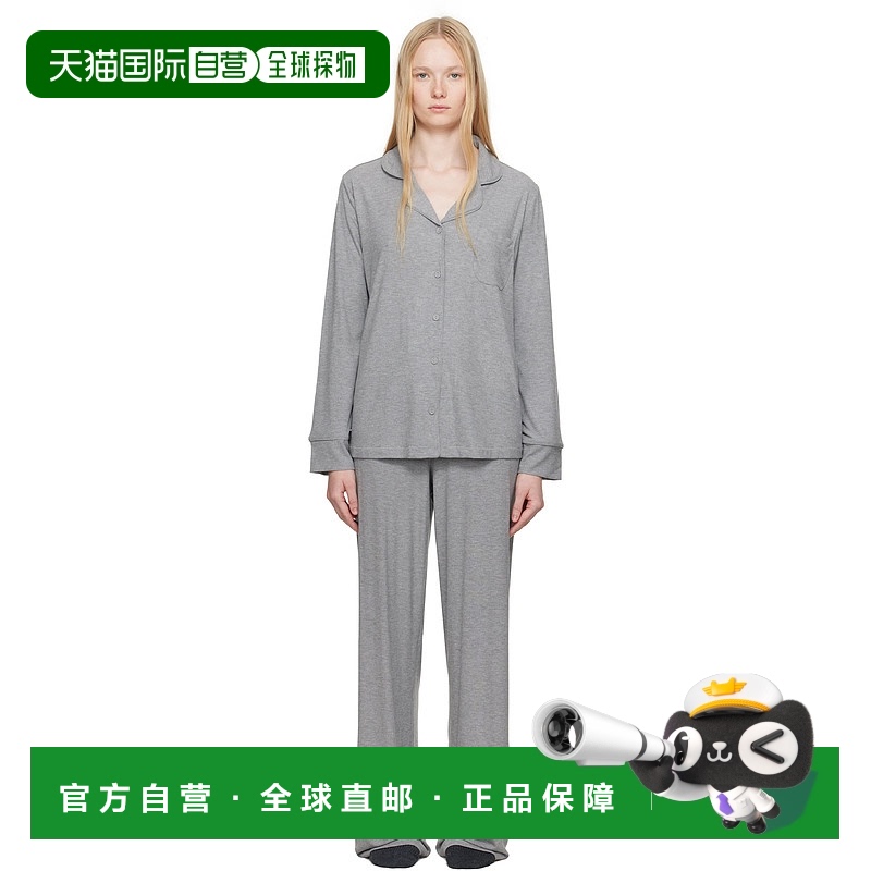 1h可退 香港直邮潮奢 SKIMS 女士 灰色 Soft Lounge 睡衣套装 APS