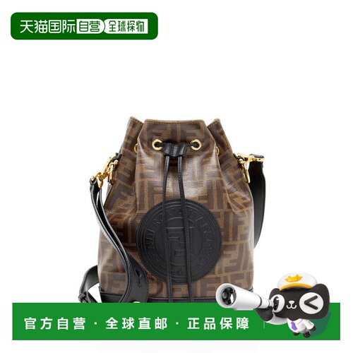 自营Fendi FF Spread Mon Tresor Grande单肩包-黑色，棕色 美国