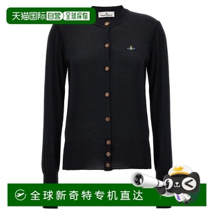 vivienne 美国奥莱 westwoodBea 黑色 直发 开襟羊毛衫 自营