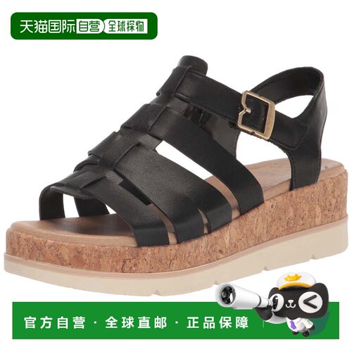 自营Dr. Scholl's Only You凉鞋女士10米黑色可调节肩带平台HTAT1