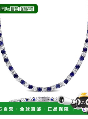 自营mimi & max47 1/4 CT TGW Created 蓝色和白色蓝宝石网球手链
