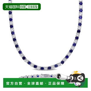 自营mimi & max47 1/4 CT TGW Created 蓝色和白色蓝宝石网球手链