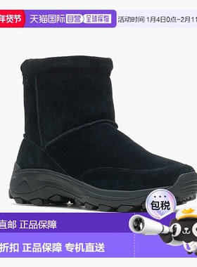 自营 Merrell Winter J004555男式靴子8黑色绒面革拉套防水TF3936