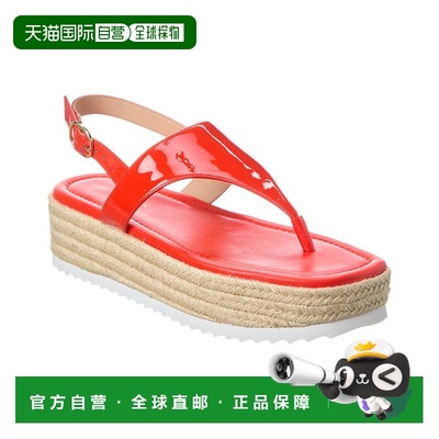 自营Stuart Weitzman Mel 漆皮帆布平底凉鞋 - 红色 美国奥莱直发