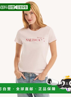 自营Nautica Womens Beaded Logo Floral Graphic T-Shirt - baha