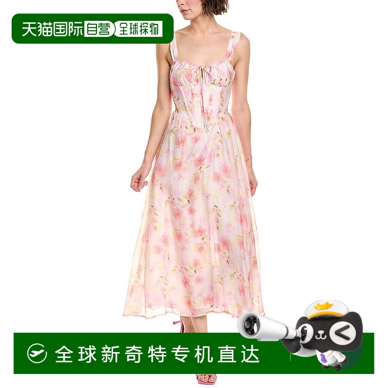 自营 bardot芭铎Esra印花迷笛裙-粉红色 【美国奥莱】直发